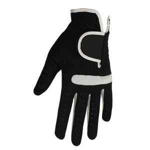 Guantes de golf de piel de cordero suave de color negro de alta calidad, transpirables, con marca personalizada y características antideslizantes. - Product Image 1
