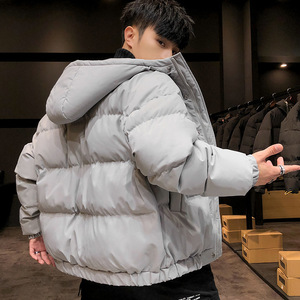 Veste d'hiver à capuche pour homme, rembourrée en polyester épais, coupe-vent, style décontracté, couleur orange, fermeture éclair, coupe régulière - Product Image 4