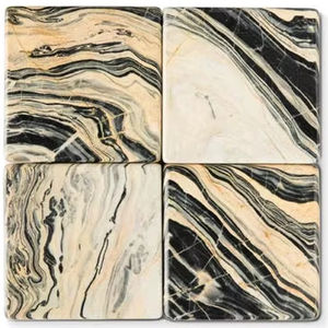 Sous-verre en marbre, pierre jaune, sous-verre protecteur pour boissons, élégant, moderne, décoration de table, décoration de la maison - Product Image 1