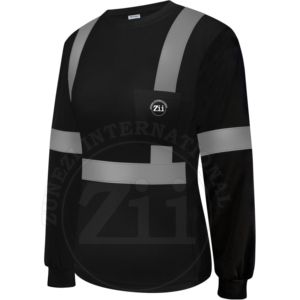 CLASS 1 Lime Green Hi-Vis Black Bottom Full-Zip FR Safety Sweatshirt LED <b>Flash</b> Reflective Long Sleeve Fleece Lining Waterproof - Product Image 6