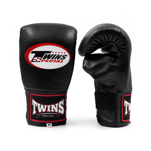 ถุงมือชกมวยคู่สีดำขาวคุณภาพสูง ถุงมือชกมวยสำหรับฝึกซ้อมและต่อยมวยที่ดีที่สุด  โลโก้และสายรัดแบบกำหนดเอง หนังแท้ระดับมืออาชีพ - Product Image 5