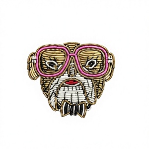 Patch brodé main visage de chien, badge animal personnalisé, patch brodé fait main de qualité supérieure pour chapeaux, velours 3D - Product Image 4