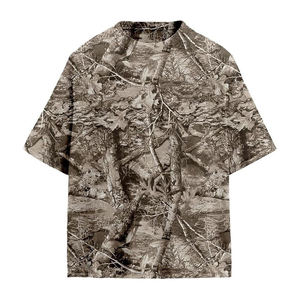 เสื้อยืดลายพรางขายส่งราคาถูก โลโก้ด้านหน้า ยูนิเซ็กส์ ฮิปฮอป ทรงหลวม ไหล่ตก สำหรับล่าสัตว์ ระบายอากาศได้ดี เป็นมิตรกับสิ่งแวดล้อม - Product Image 1