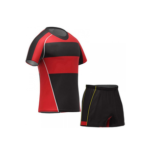 Maillots de rugby à manches courtes en tissu sublimé à carreaux de haute qualité, 100% polyester, respirant, séchage rapide, vêtements de sport - Product Image 6