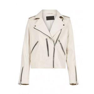 Premium <b>Women</b> Cropped Genuine Leather <b>Jacket</b> Custom <b>Zip</b> <b>Up</b> Biker Crop <b>Jacket</b> Fashion Streetwear OEM ODM Wholesale Manufacturer - Product Image 5