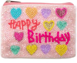 Decorative Embroidery Glass <b>Seed</b> Beaded Coin Purse Mini Cosmetic Bag For Travel Gifting Parties Stylish Women Zipper Pouch - Product Image 4