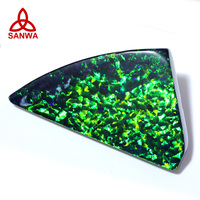 Batu Opal Hitam OP707 Buatan Laboratorium dengan Efek Api Merah Galaksi (Tanpa Resin) Harga Terbaik untuk Produksi Pabrik