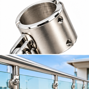 Soporte de Pared Moderno de Acero Inoxidable para Pasamanos, Soporte de Metal Cepillado para Barandilla de Escalera, para Balcón, Terraza o Puente - Product Image 4