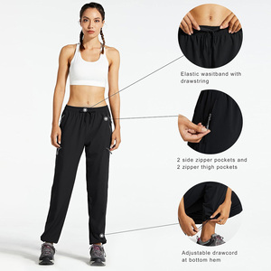Pantalon de randonnée pour femme à séchage rapide et résistant à l'eau - Taille élastique Tex, poches zippées, coupe régulière, long, imprimé, pour l'été et les activités de plein air - Product Image 3