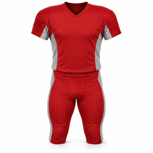 Panel American <b>Football</b> Uniform Set 100% Polyester V-neck Short Sleeve Custom Team Name Unisex Padding <b>Curved</b> Side Inserts - Product Image 1