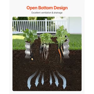 Fioriera da Giardino in Metallo Stile Ins, Grande 4 X 2 X 1 piedi, Vaso Rialzato Ovale Zincato con Design a Fondo Aperto - Product Image 6