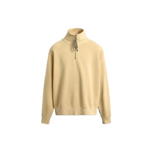 Oversized Quarter Zip Sweatshirt <b>Men</b> Heavy Cotton Casual <b>Pullover</b> Custom Private Label Fashion USA Trending - Product Image 1