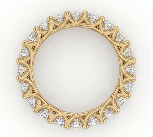 Bague d'éternité en diamant, taille brillant rond, bijoux fins classiques, bague de fiançailles - Product Image 3