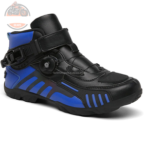 Zapatillas de moto de cuero personalizadas de alta calidad transpirables, zapatillas de deporte de cuero para montar de estilo moderno al por mayor profesional - Product Image 4