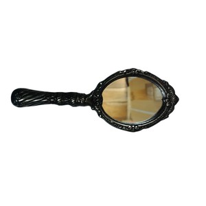 Antique Gold Plated Metal Hand <b>Mirror</b> with Embossed Floral Design Vintage Handheld Makeup <b>Mirror</b> for Salon and Traditional - Product Image 4