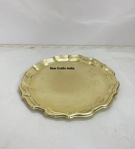 Assiette de présentation en métal de style américain, en laiton et acier inoxydable, qualité supérieure, pour service de table, vente en gros en Inde - Product Image 1