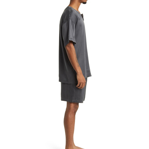 Pyjama en soie de mûrier douce pour hommes, ensemble deux pièces, vêtements de nuit à manches longues, ensemble de nuit de luxe pour hommes, pour le printemps et l'automne - Product Image 3