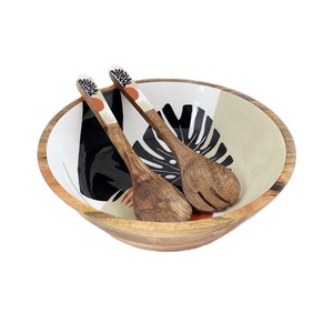 Recién Llegado, Diseño de Lujo, Último Diseño, Tazón de Madera de Acacia, Estilo Único, Tazón de Madera para Ensaladas o Frutas con Cucharas - Product Image 4