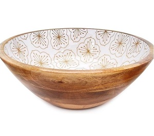 Kitchen Accessories Wooden Fruit and <b>Popcorn</b> Serving Bowl Antique Design Hot Sale Round Serving Bowl for Table Top Decor 2026 - Product Image 3