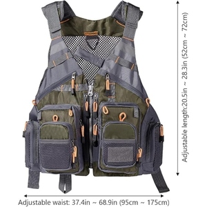 Unisex Summer Waterproof Breathable 100% Cotton Soft Shell Anti-Bacterial Sleeveless Fishing <b>Vest</b> Multiple Pockets Polyester - Product Image 2