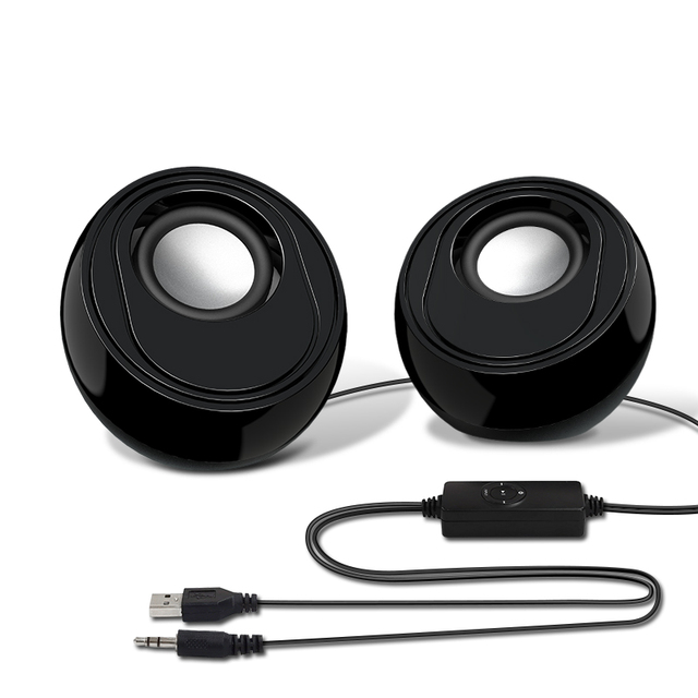 High Quality XC-003 Small Black Diamond Square Line USB 2.0 Powered Desktop PC Audio Smart Speakers Top Electronic Gadgets