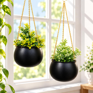 Maceta de Metal con Acabado Cobre Saludable, Contenedor Decorativo para Flores, para Plantas de Interior, Moderno Soporte para Plantas de Mesa - Product Image 6