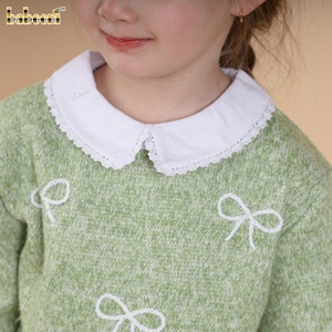 Suéter de Punto con Lazo Babeeni Sage, Conjuntos de Ropa Casual para Niñas, 100% Algodón, Certificado OEKO-TEX, Impresión Ignífuga - Product Image 2