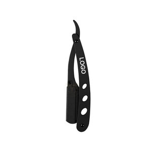 Custom Logo Men <b>Beard</b> Barber Straight Edge Safety Razor Stainless Steel Salon Hair Shaving Razor Wholesale - Product Image 4