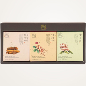 Set de regalo combinado Gyeongshin Bio, set de regalo de té instantáneo en polvo de hongos Sparassis Crispa coreanos, 3 tipos: Canela, Ginseng, Jengibre, 450g - Product Image 2