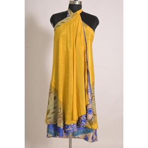 Women's Handmade Floral Printed Vintage Silk Wrap <b>Skirt</b>, Mid-Waist <b>Boho</b> Fashion - Product Image 3