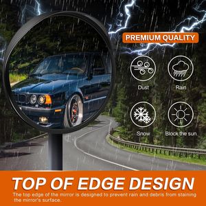 Specchio di Sicurezza Convesso da 12 Pollici con Visione Chiara e Staffa di Fissaggio Regolabile per Uso Interno ed Esterno - Product Image 2