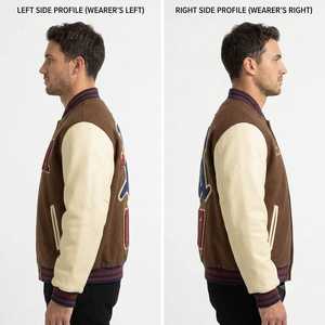 Custom Vintage Men Varsity Letterman Jacket High Quality <b>Felt</b> Wool Leather Sleeve Oversized Embroidery Chenille Patch Bomber Jac - Product Image 3