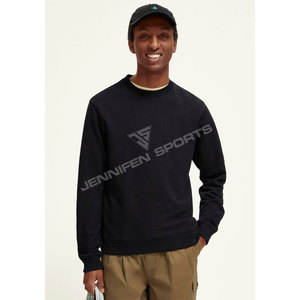 Pull-over en molleton 100 % coton pour homme, col rond tricoté, vêtement de sport d'hiver, fabrication OEM personnalisée - Product Image 5