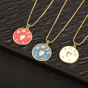 Qiku Tùy Chỉnh Amor Trái Tim Mặt Dây Chuyền Vòng Cổ Cho Phụ Nữ Và Nam Giới Cá Nhân Tên Đồ Trang Sức Quà Tặng Cho Kỷ Niệm Sinh Nhật - Product Image 1