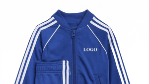Blue Adult Unisex Lightweight Cotton Tracksuit Full Sleeve Drawstring Front Logo Sporty Design Breathable Polyester Winter Wear - Product Image 3