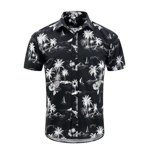 Wholesale Short-Sleeved Loose Fit Hawaiian <b>Shirts</b> for <b>Men</b> Custom Printed <b>Beach</b> Casual Wear 100% Cotton Breathable - Product Image 2