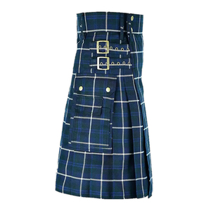 Kilt Escocés Tradicional para Hombre, Plisado, con Cadena Bilateral, Estilo Gótico, Punk, Hip-hop, Vanguardista, Tartán Escocés, Pantalones, Faldas - Product Image 2
