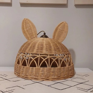 Handmade rattan lampshade night lighting lamp for kids bear shaped <b>pendant</b> <b>light</b> lampshades - Product Image 4