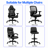 Roulettes pivotantes silencieuses de 3 pouces avec frein pour mobilier et chaise de bureau, en polyuréthane PU, avec anneau de friction, rouleau noir