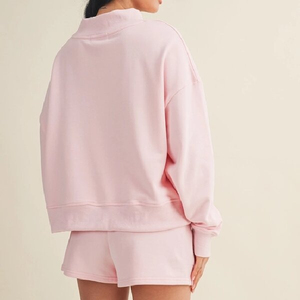 Sweat-shirt unisexe personnalisé à col montant, motif gingham et lettres appliquées, coupe oversize, décontracté, 100 % coton, séchage rapide, hiver - Product Image 6