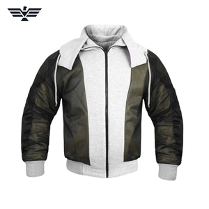 Chaqueta con Capucha para Motocicleta, Forrada Completamente con Fibra de Kevlar y Aramida, con Protección CE, Chaqueta de Seguridad Protectora para Motociclistas, OEM - Product Image 5