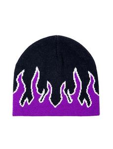 2025 hiver en gros de haute qualité unisexe acrylique chaud tricoté bonnets chapeau bonnets à vendre flammes imprimé hiver Golf - Product Image 4