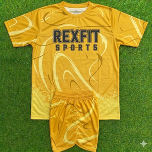 Ensemble uniforme sportif personnalisé Rexfit Sports avec logo, t-shirt et short d'entraînement pour hommes, tenue de sport à séchage rapide, uniforme d'équipe personnalisé - Product Image 4