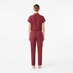 Conjunto de Uniforme Médico para Mujer Hawk Eye, Pantalones y Blusa de Poliéster Rojo, Ropa de Trabajo para Enfermeras y Doctoras - Product Image 3