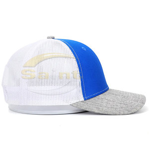 Gorras Trucker para Hombre, Ropa de Exterior, Logotipo Personalizado OEM, Precio de Fábrica, Modernas, Transpirables, Elegantes, Azules y Blancas, de Malla, Ajustables - Product Image 3