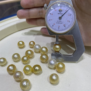 ไข่มุกเซมิร์ ขนาด 11-12 มม. ไข่มุกน้ำเค็ม นันยาง ทอง ลูกปัดงานฝีมือญี่ปุ่น ไข่มุกฮวา แกะสลัก ลูกปัดแบบกระจาย - Product Image 5