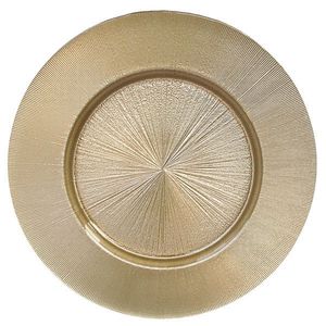 Assiettes de présentation rondes élégantes à motif soleil doré pour événements et hôtels – Vaisselle dorée métallique en gros - Product Image 3