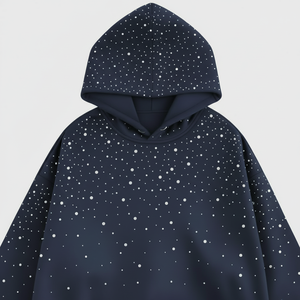Sweat à capuche personnalisé avec strass, unisexe, de haute qualité, en molleton de coton, à motif de points, style streetwear - Product Image 2