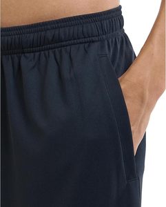 Shorts Bermuda noirs pour hommes, taille élastique, séchage rapide, tricotés, décontractés, avec poches, logo sur la jambe gauche - Product Image 5