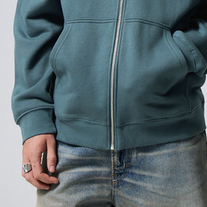 Sweat-shirts à capuche zippés personnalisés avec logo pour hommes, 100 % coton, grandes tailles, entièrement zippés, épais, respirants, pour l'hiver, pour garçons - Product Image 6